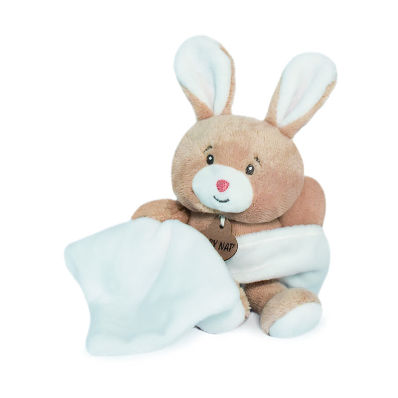  - peluche lapin dans sa poche - blanc 15 cm 